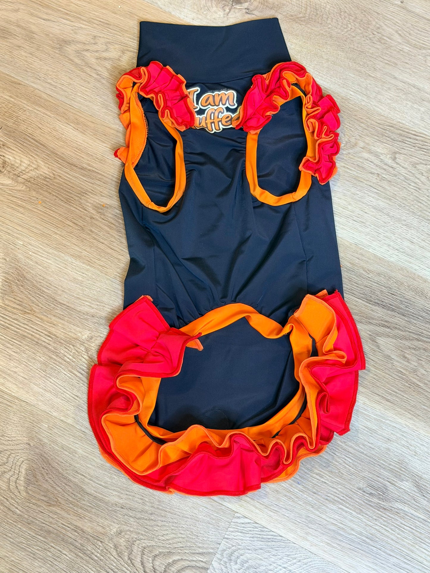 I Am Stuffed Turkey Twirl Shirt with Ruffles