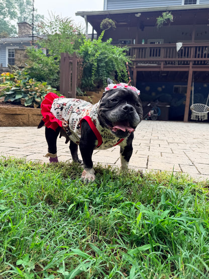 2026 Christmas in July Dog Shirt With Ruffles On the Booty (AVAILABLE IN ANY PRE-ORDER PATTERN)