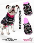 Pittie Proud Black - End BSL Dog Pajama with Hot Pink Neck & Trim/Sleeves