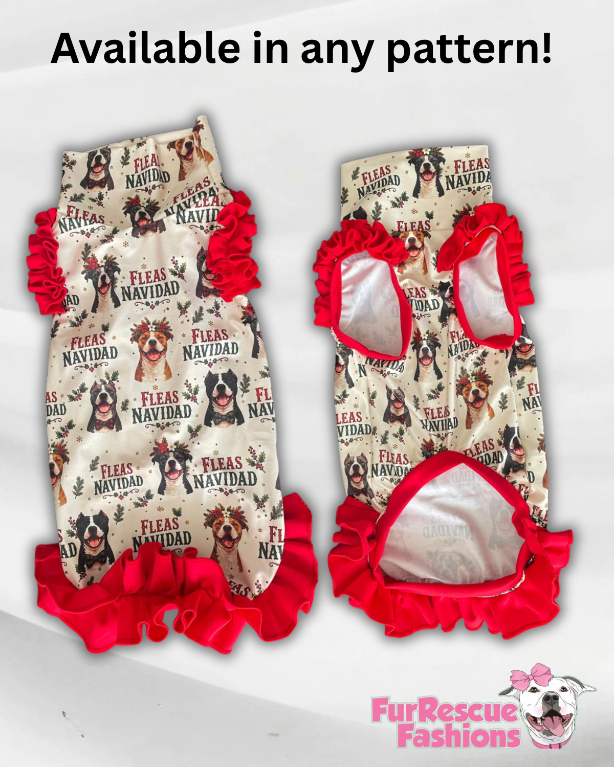 2026 Christmas in July Dog Shirt With Ruffles On the Booty (AVAILABLE IN ANY PRE-ORDER PATTERN)