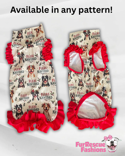 2026 Christmas in July Dog Shirt With Ruffles On the Booty (AVAILABLE IN ANY PRE-ORDER PATTERN)