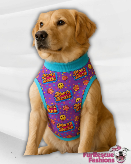 Mom’s Groovy Bestie Pawty- PAWJama with Aqua Trim & Neck (Copy)