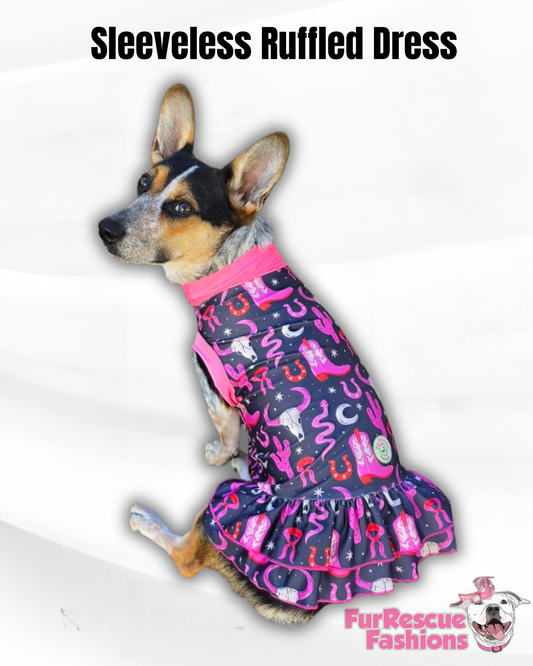 2025 Winter Wonders Dog Dress With Ruffle / With Sleeves or Sleeveless (Available in any pattern)