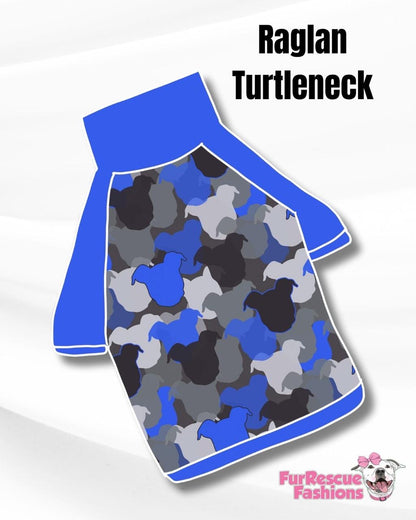 Pit-Mouflage Blue Dog Pajama with Blue Neck & Trim/Sleeves