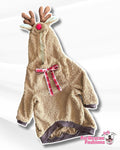 Classic Rudolph Reindeer Dog Hoodie in Curly Lux-Fleece