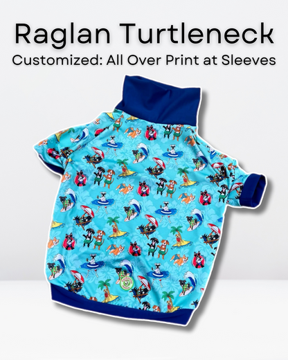 Dog Days of Summer Dog Pajama with Blue Neck & Trim/Sleeves