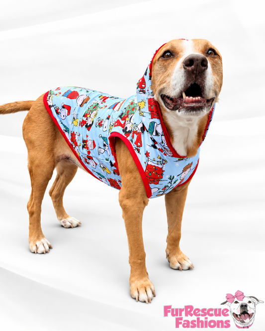 Snoopy & Friends Christmas - Dog Pajama with Red Neck & Trim/Sleeves