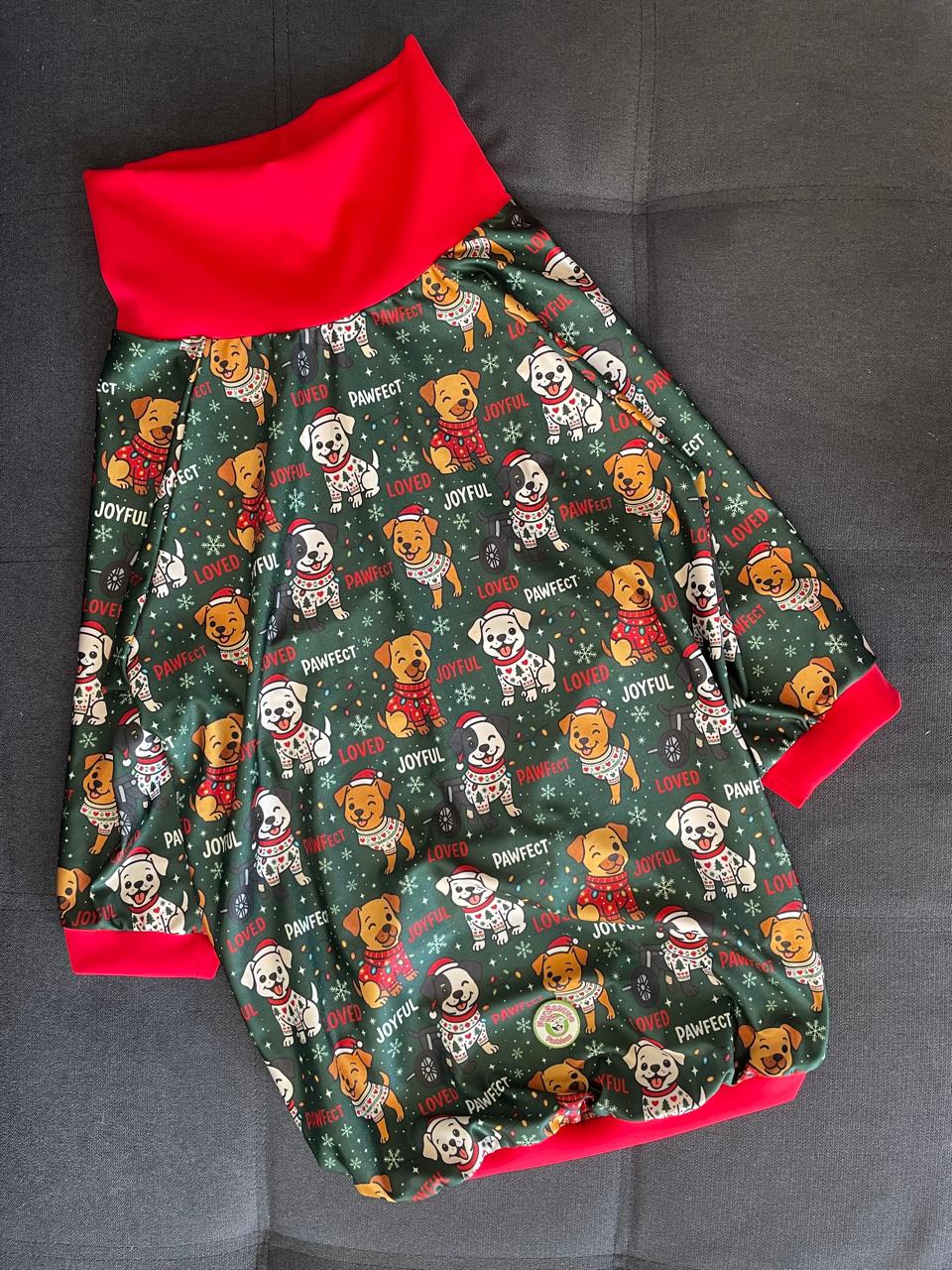 Joyful, Loved & Pawfect Misfits - Dog Pajama with Red Neck & Trim/Sleeves