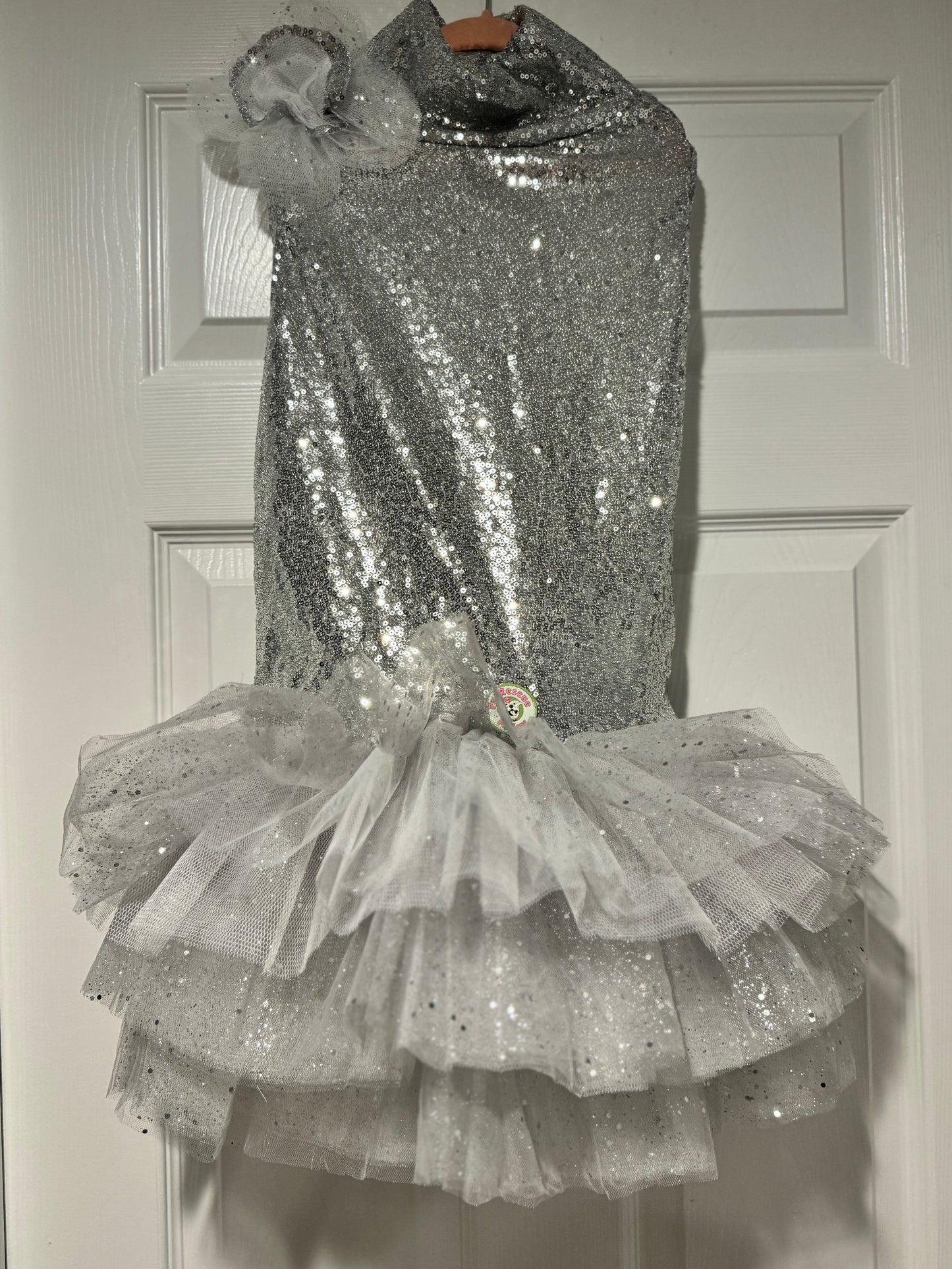 Silver Shimmer Fancy Dog Tutu Dress