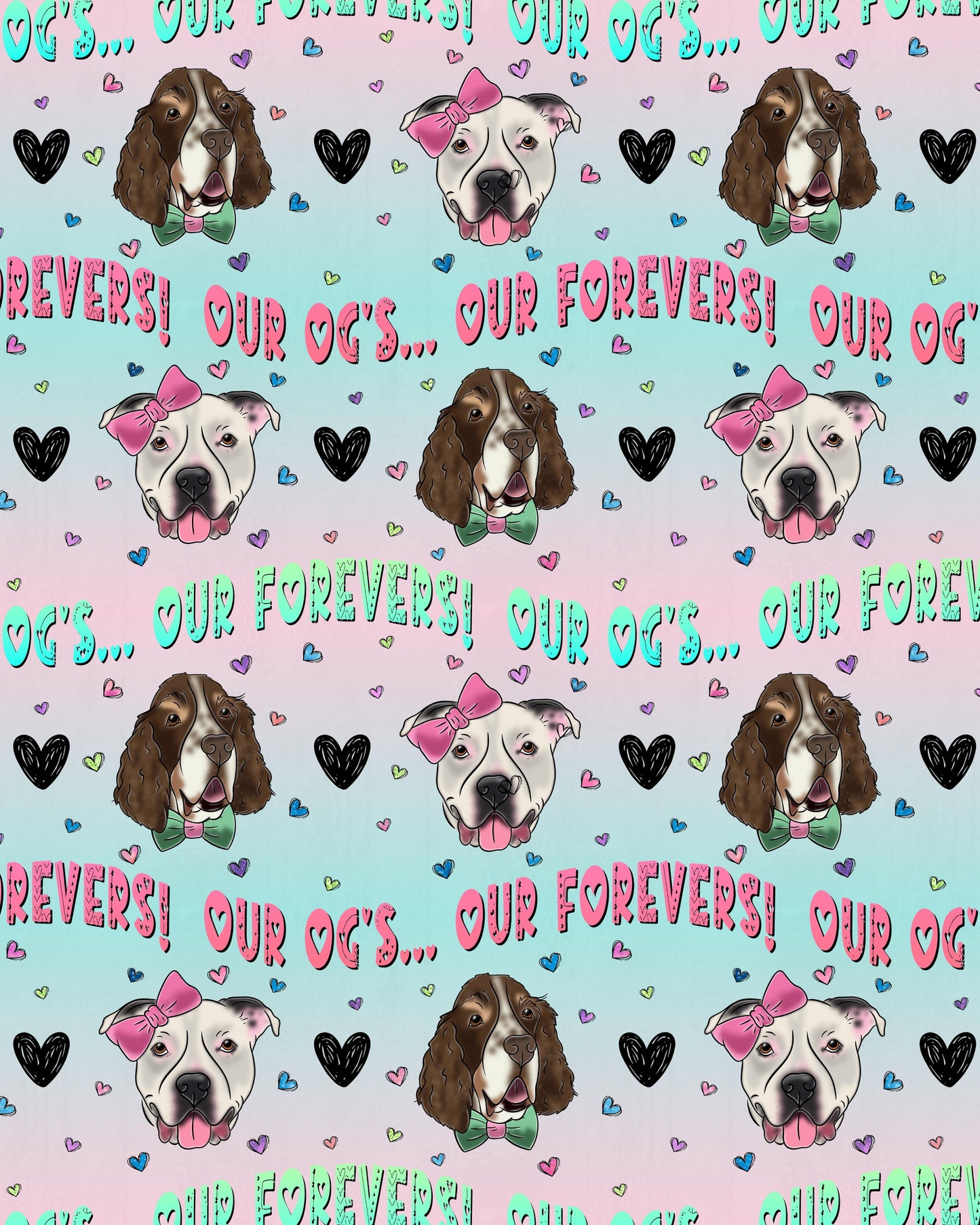 Our OGs Our Forevers - Dog Pajama with Pink OR Black Neck & Trim/Sleeves