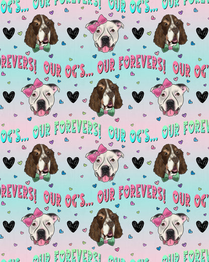 Our OGs Our Forevers - Dog Pajama with Pink OR Black Neck & Trim/Sleeves