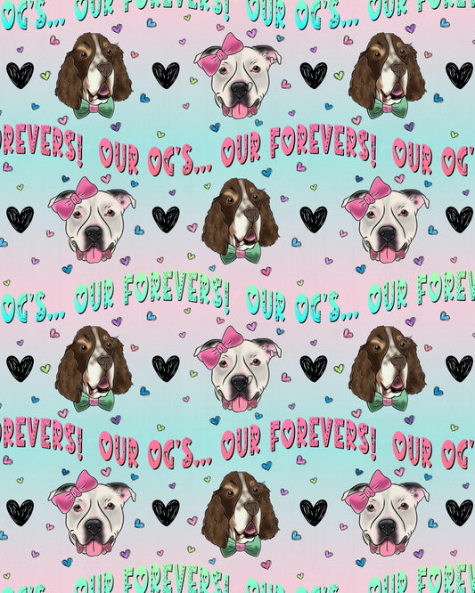 Our OGs Our Forevers - Dog Pajama with Pink OR Black Neck & Trim/Sleeves