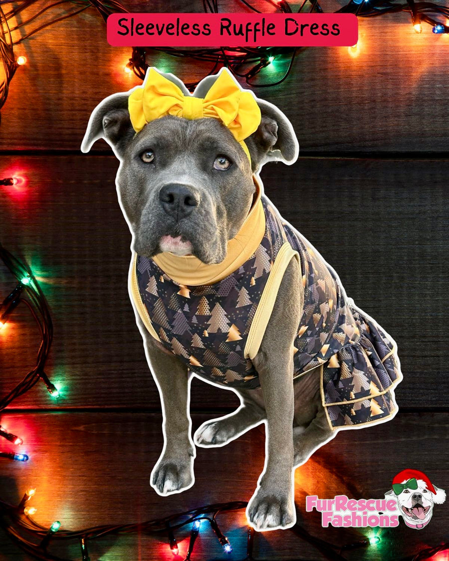 2023 Christmas & Hanukkah UV50 Dog Dress With Ruffle