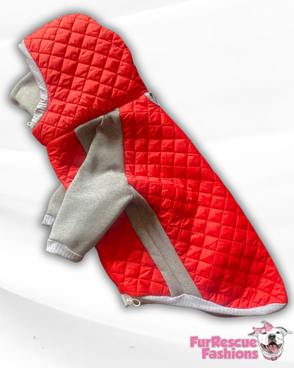 ComfyFit Winter Dog Jacket – Puffer with Snaps & High Turtleneck and Hoodie