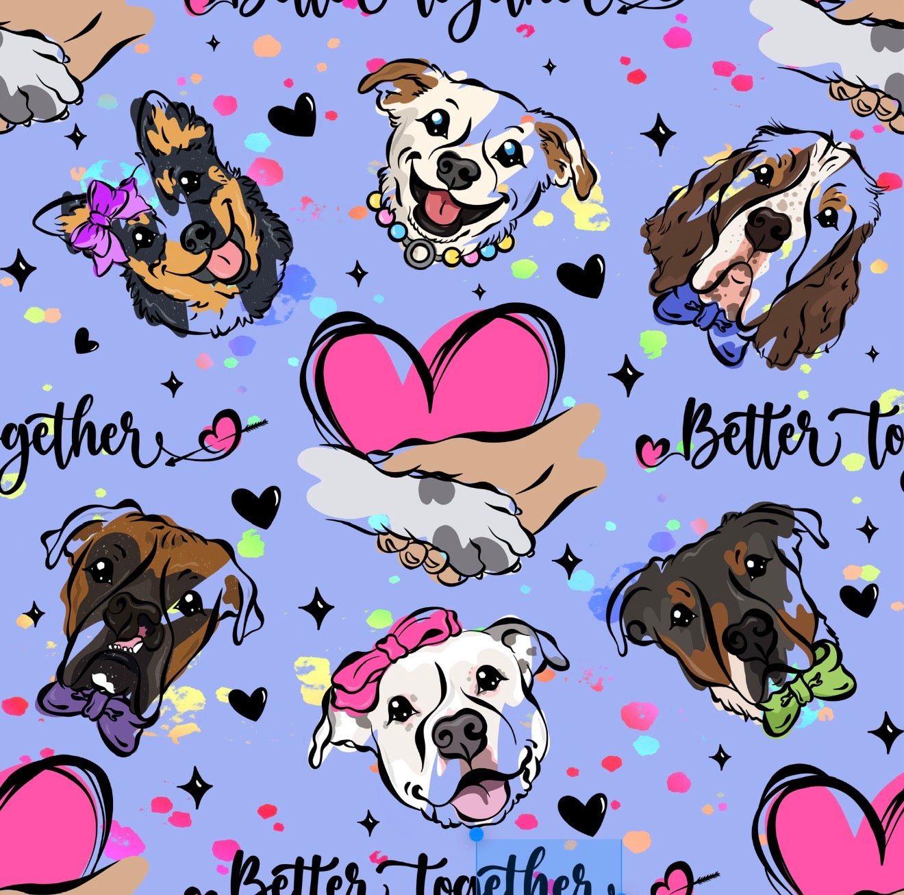 Better Together (Purple) - Dog Pajama with Hot Pink Neck & Trim/Sleeves