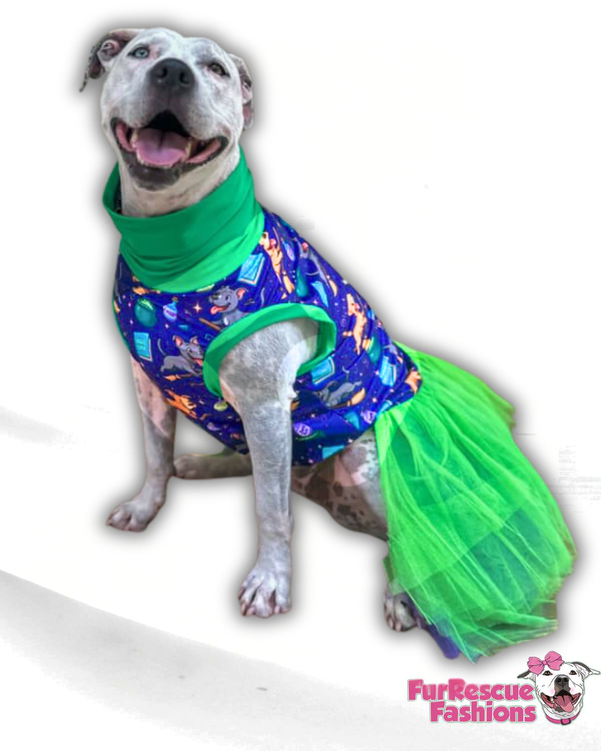 Spells & Pit-ches - Dog Pajama with Neon Neck & Trim/Sleeves