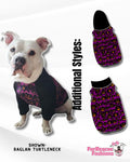 Purple Jack Dog Pajama with Black Neck & Trim/Sleeves