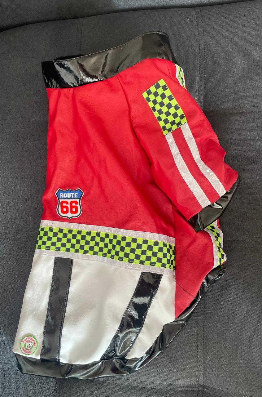 Faux Leather Racer Dog Jacket 🏁