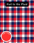 Hail to the Plaid Patriotic Dog Pajama with Red Neck & Trim/Sleeves