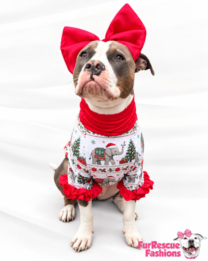 2026 Christmas Dog Shirt With Ruffles
