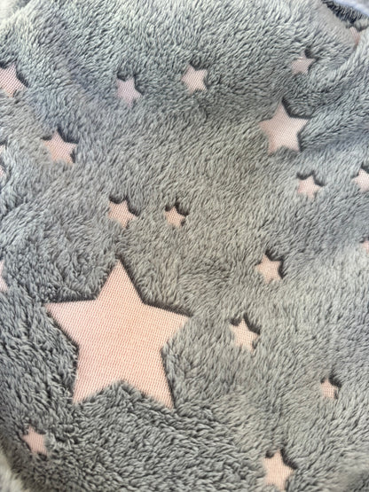 Glow in the Dark Stars Furry Dog Jacket With Sherpa Lining