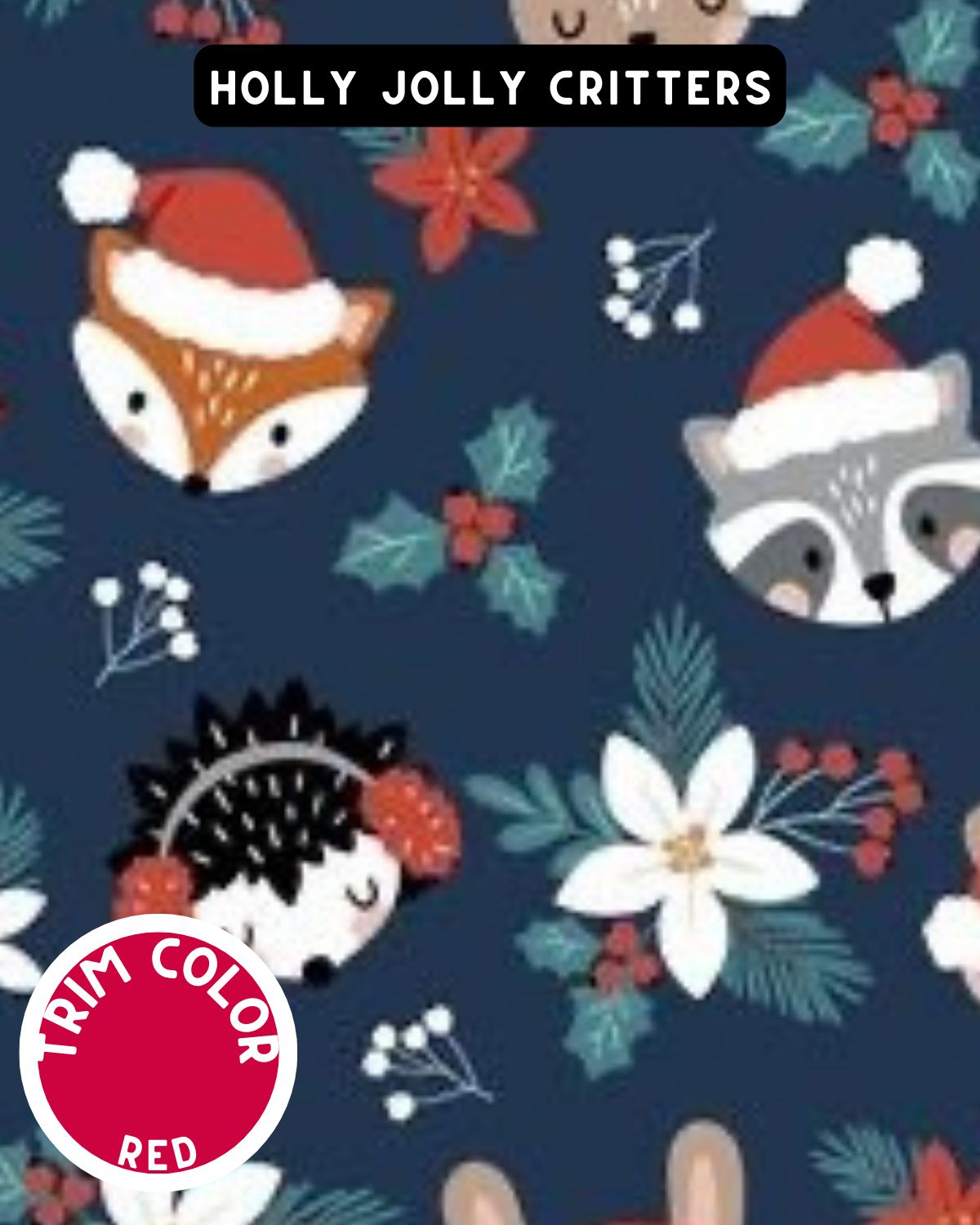 Holly Jolly Critters Dog Pajama with Red Neck & Trim/Sleeves