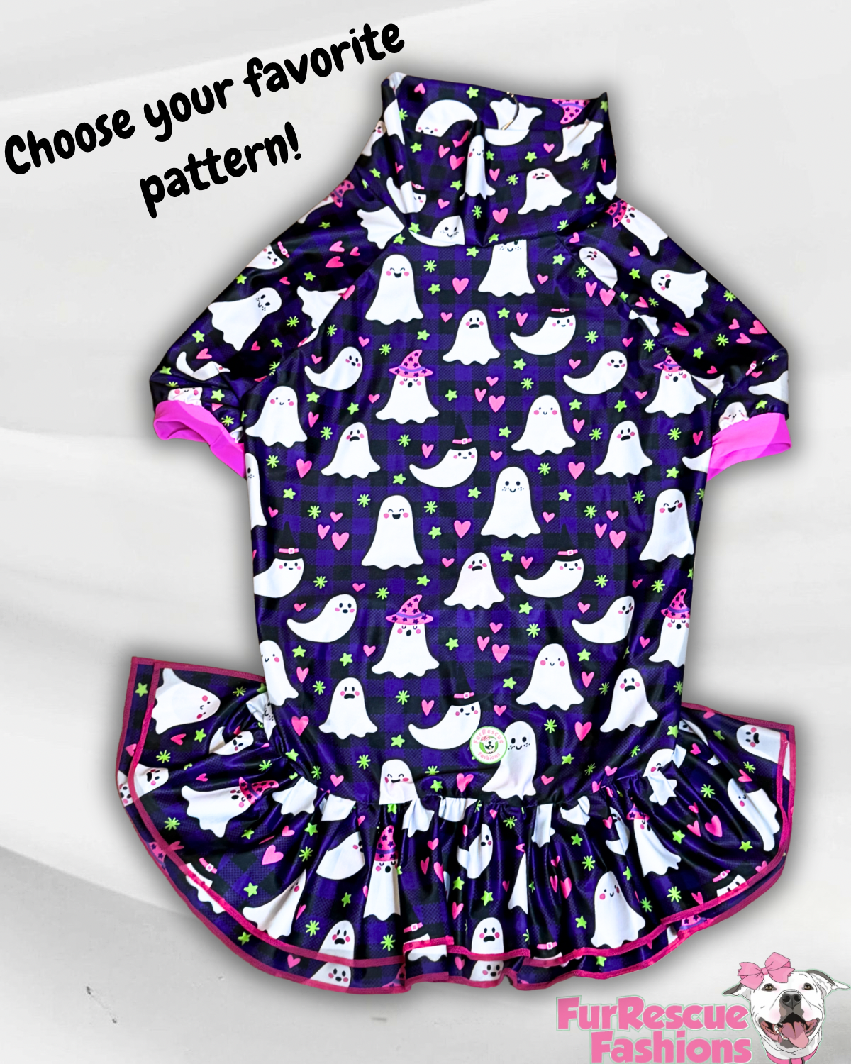 2026 Fall & Halloween Dog Dress With Ruffle / With Sleeves or Sleeveless (Available in any pattern)