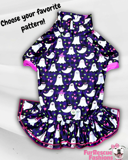 2026 Fall & Halloween Dog Dress With Ruffle / With Sleeves or Sleeveless (Available in any pattern)