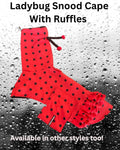 Lady Bug Reversible Rain Jacket Or Cape with Ruffles
