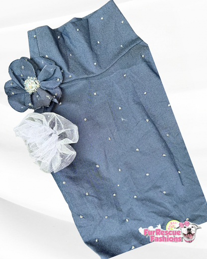 Denim & Diamonds Dog Tutu Dress