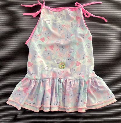 Cotton Candy Narwhals - Dog Pajama with Pink Neck & Trim/Sleeves