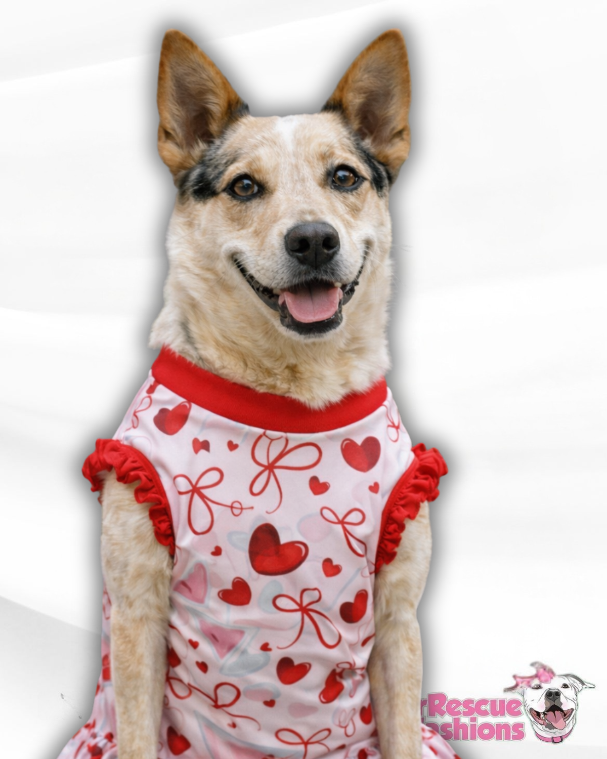My Fur-Ever Valentine Sleeveless Dog Shirt With Ruffles (AVAILABLE IN ANY PRE-ORDER PATTERN)