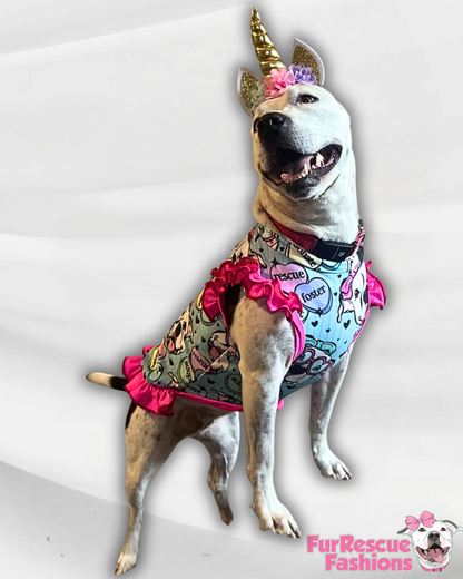 7th Anniversary Dog Shirt With Ruffles On the Booty (AVAILABLE IN ANY PRE-ORDER PATTERN)