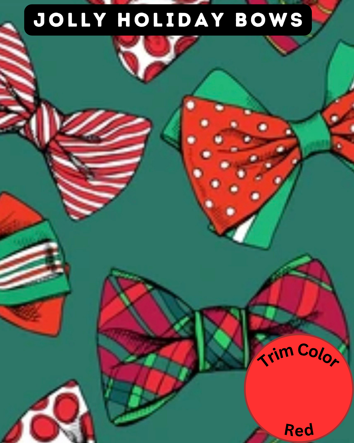 Jolly Holiday Bows - Dog Pajama with Red Neck & Trim/Sleeves