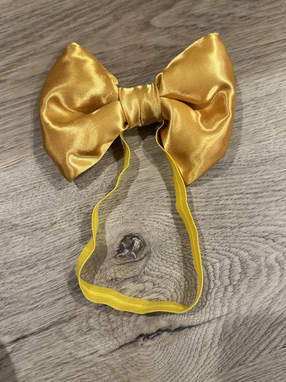 Gold Satin Doggie Bow