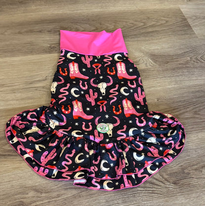 Western Winters Dog Dress With Ruffle / With Sleeves or Sleeveless (Available in any pattern)