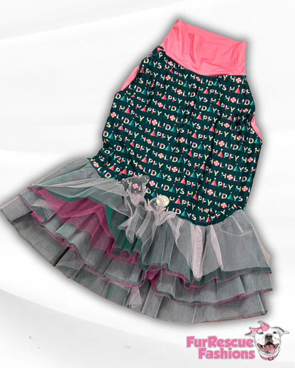 Happy Holidays Dog Tutu Dress