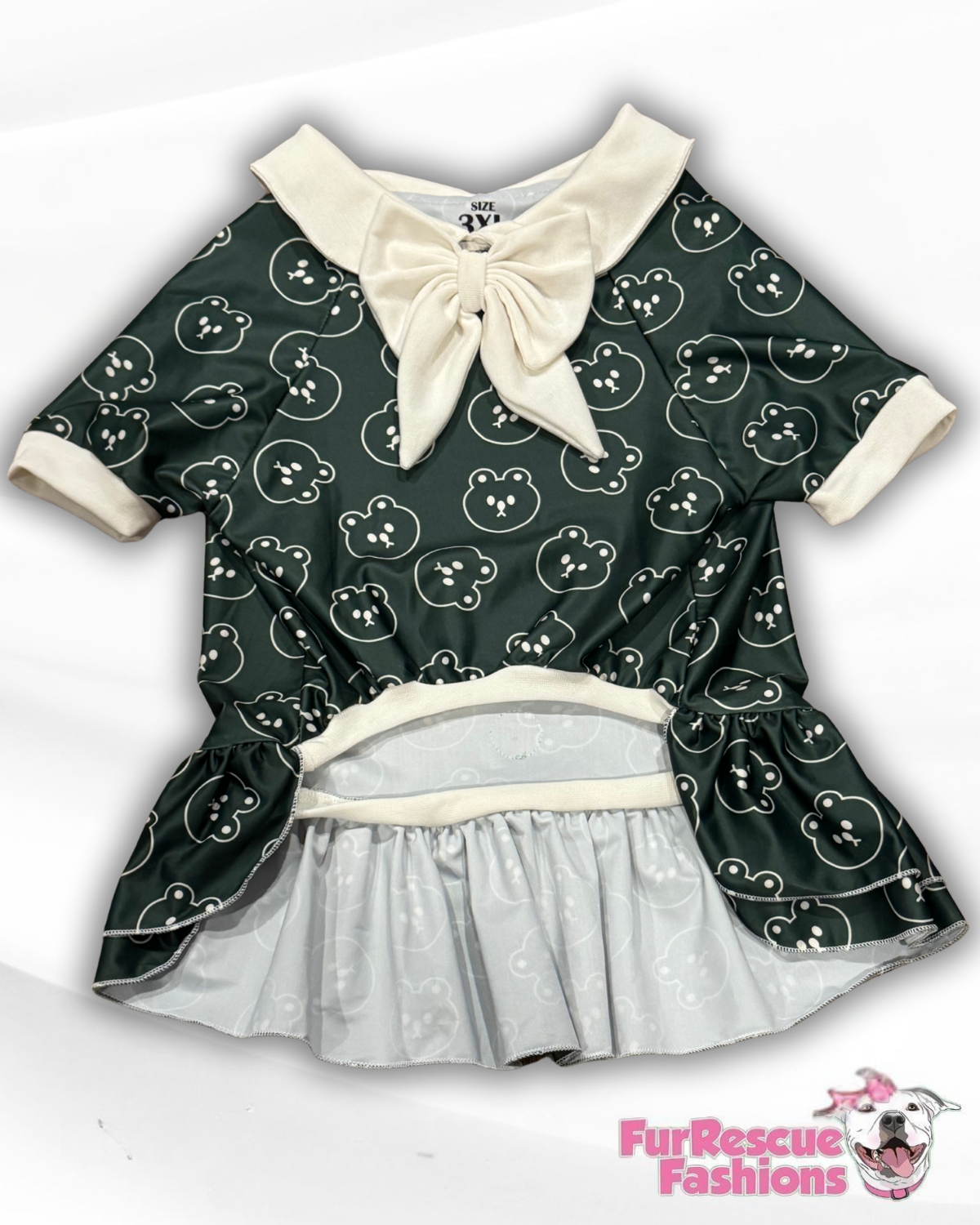 Beary Dapper Ruffle Dog Dress