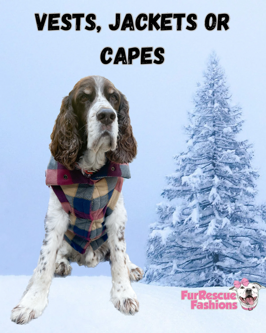 Fleece Winter Vests, Jackets or Capes With Snood & Sherpa Lining