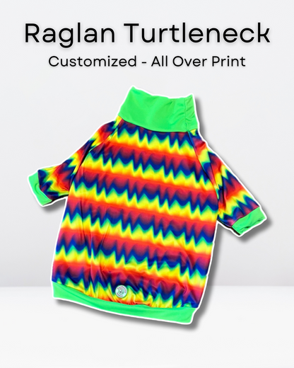 Rainbow Dye with Neon Neck & Trim/Sleeves