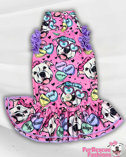 Cielo’s Legacy Dog Dress With Ruffle / With Sleeves or Sleeveless (Available in any pattern)
