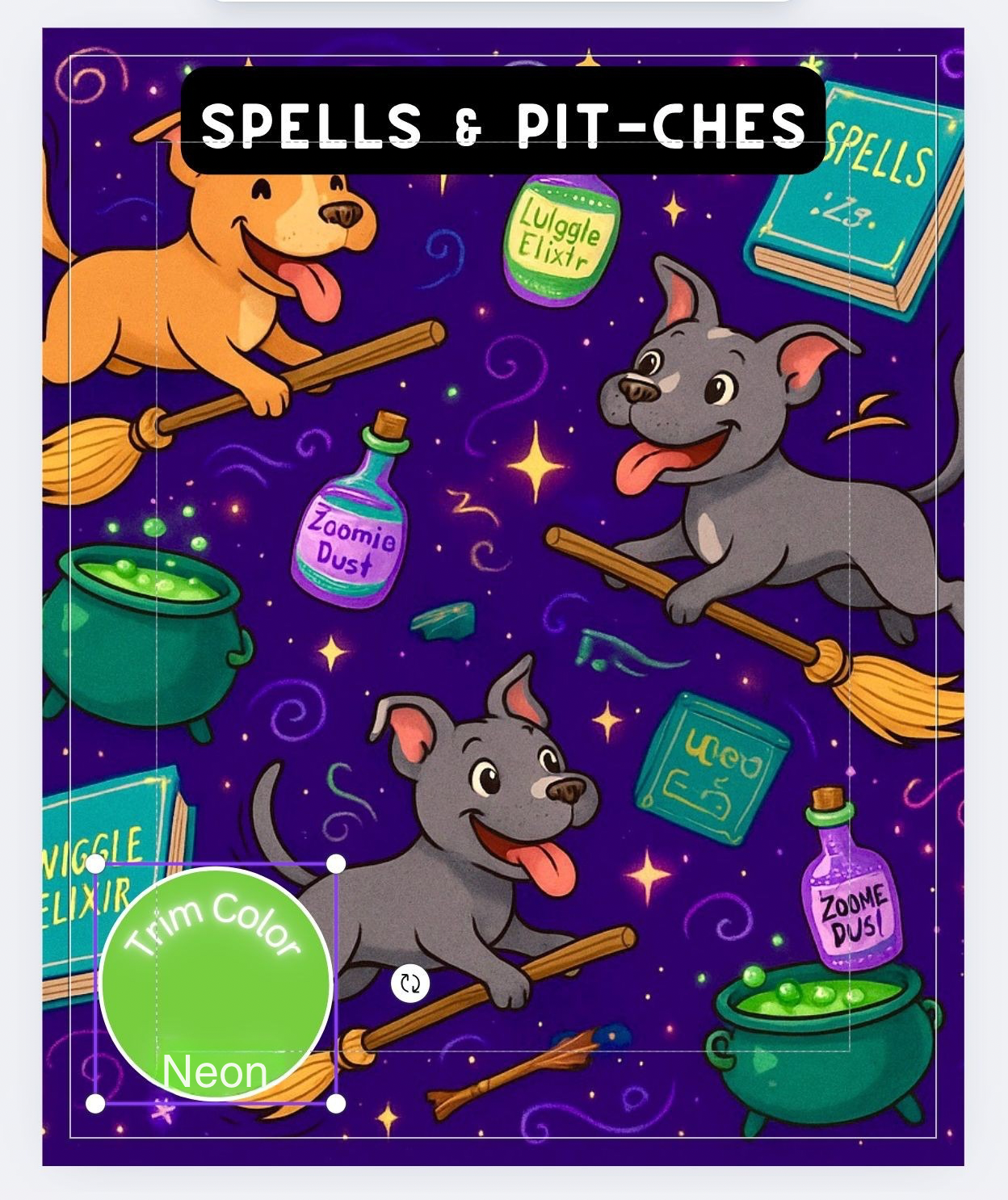 Spells & Pit-ches - Dog Pajama with Neon Neck & Trim/Sleeves