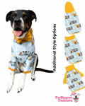 Land Seal & Water Pitties Dog Pajama with Mustard Neck & Trim/Sleeves