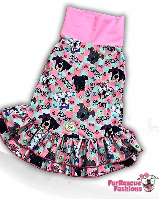 FRF Family Dog Dress With Ruffle / With Sleeves or Sleeveless