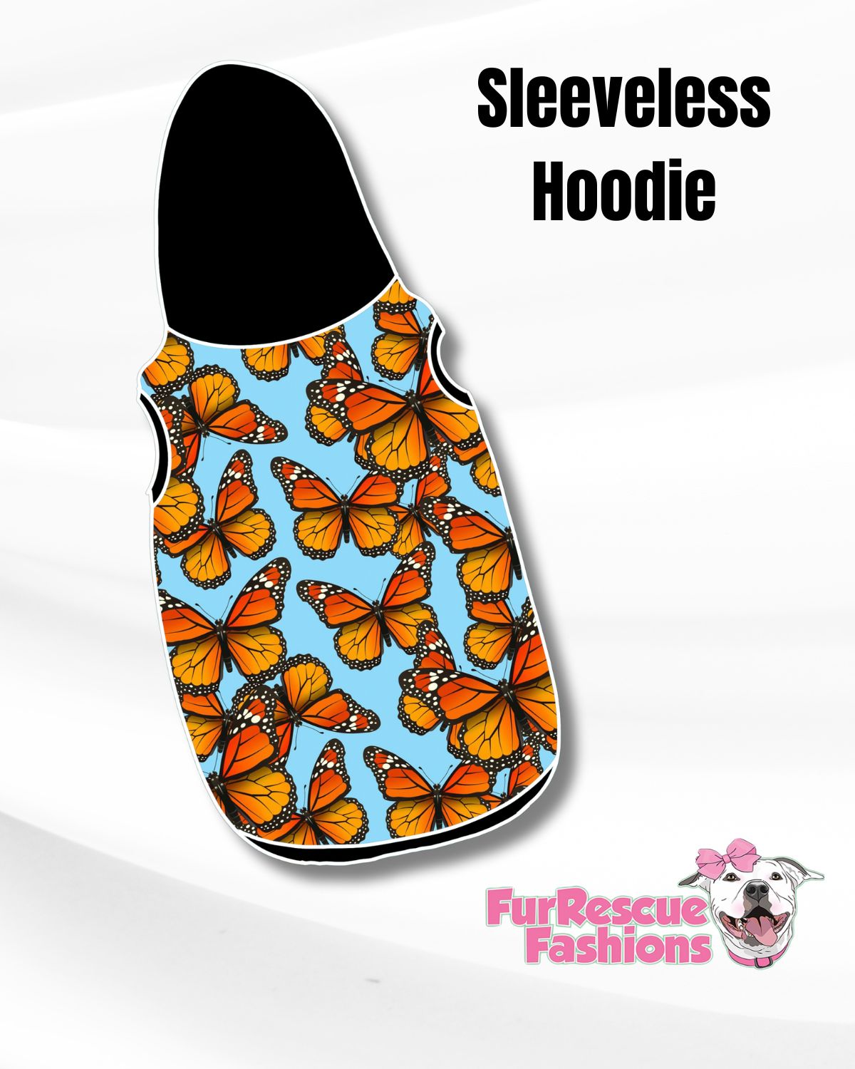 Monarch Butterflies Dog Pajama with Black Neck & Trim/Sleeves