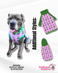 Holiday Hippos Pink - Dog Pajama with Green Neck & Trim/Sleeves