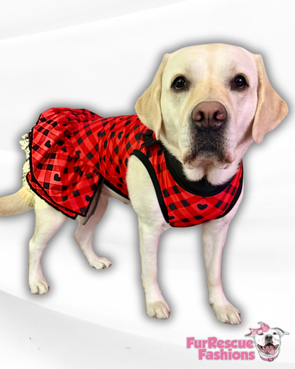 My Fur-Ever Valentine Fancy Ruffle Dress (Available in any pattern from this preorder)