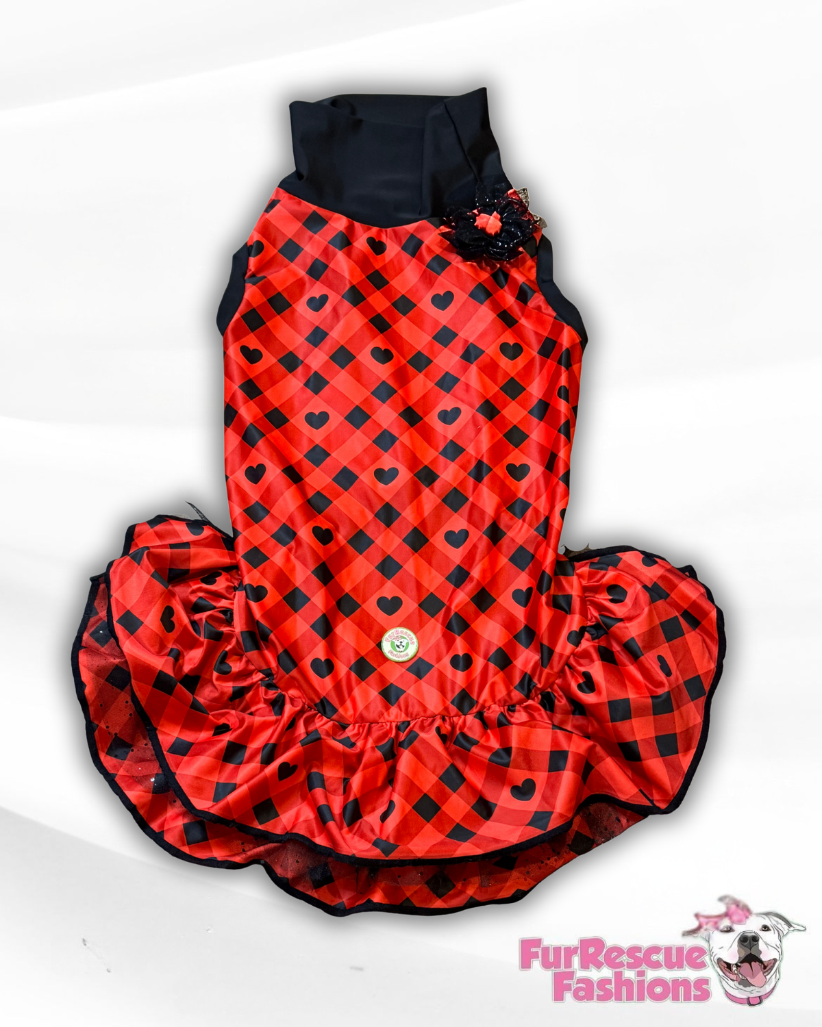 My Fur-Ever Valentine Fancy Ruffle Dress (Available in any pattern from this preorder)