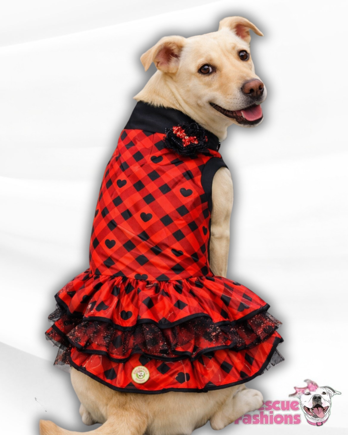 My Fur-Ever Valentine Fancy Ruffle Dress (Available in any pattern from this preorder)
