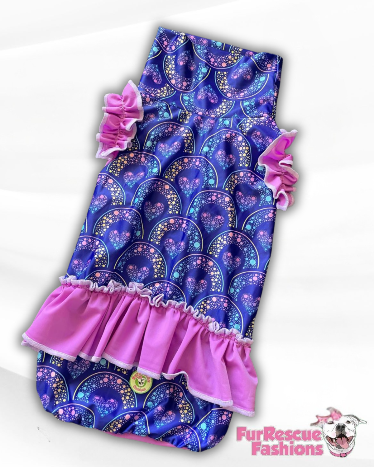 My Fur-Ever Valentine Dog Shirt With Ruffle On Waist (Available in any pattern)